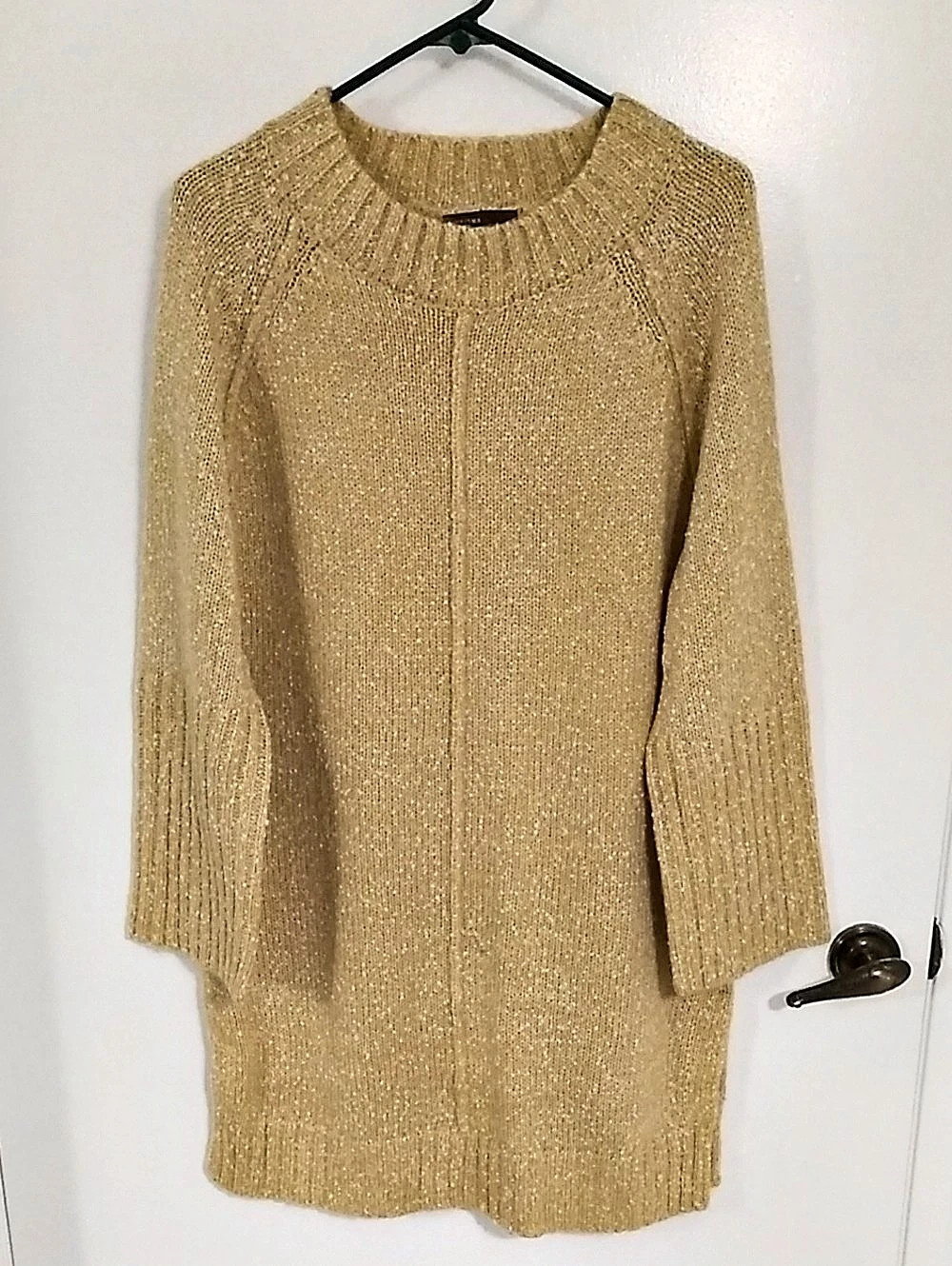 Knit Crewneck Sweater in Beige Size S/M